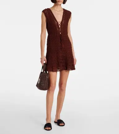 Anna Kosturova Jennifer crochet cotton minidress | Thumbnail 3