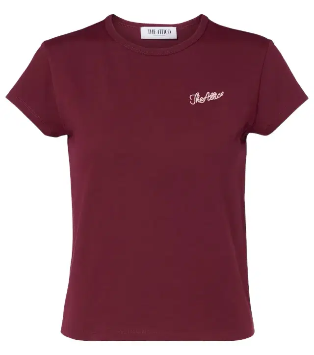 The Attico Logo cropped cotton jersey T-shirt