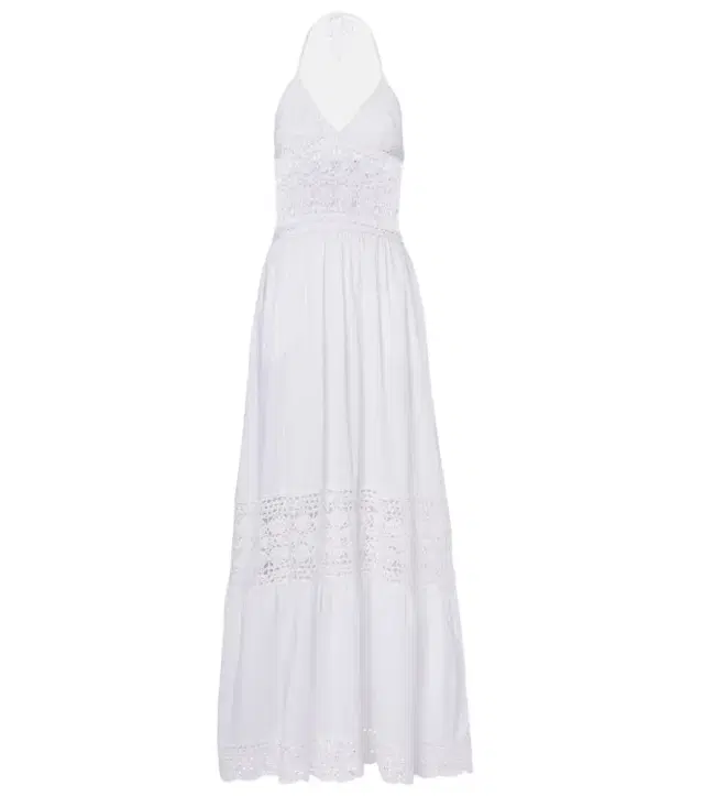 Anna Kosturova Filigree crochet halterneck maxi dress
