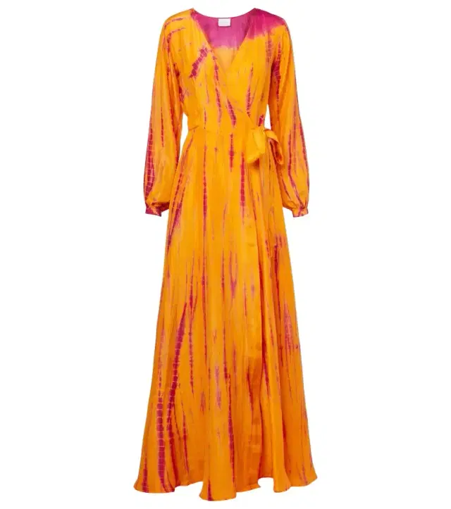 Anna Kosturova Tie-dye silk wrap dress