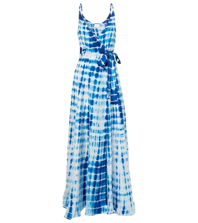 Anna Kosturova Tie-dye silk wrap dress