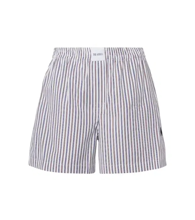 The Attico Striped cotton shorts