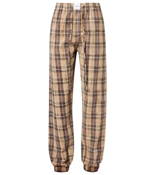 The Attico Checked cotton flannel cargo pants