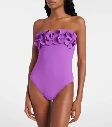 Karla Colletto Tess floral-appliqué swimsuit | Thumbnail 3