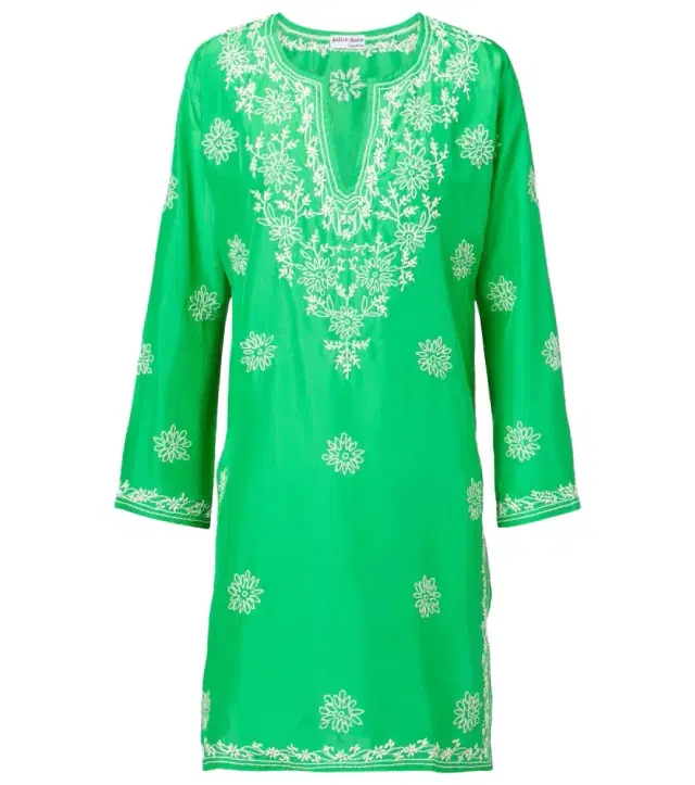 Juliet Dunn Embroidered silk tunic