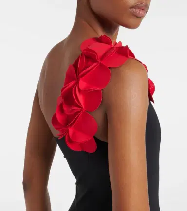 Karla Colletto Tess floral-appliqué one-shoulder swimsuit | Thumbnail 3