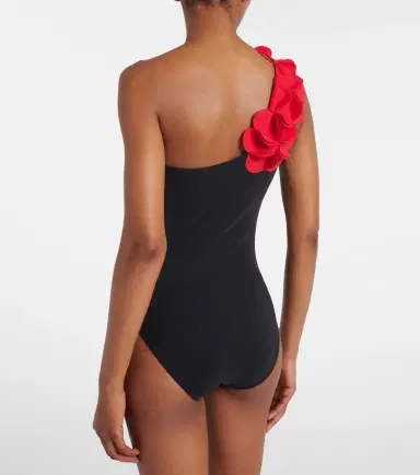 Karla Colletto Tess floral-appliqué one-shoulder swimsuit | Thumbnail 5