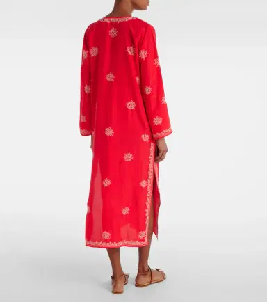 Juliet Dunn Embroidered silk kaftan | Thumbnail 4