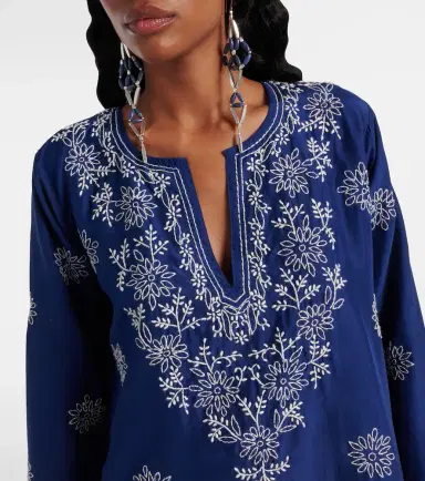 Juliet Dunn Embroidered silk tunic | Thumbnail 4