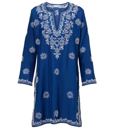 Juliet Dunn Embroidered silk tunic | Thumbnail 1
