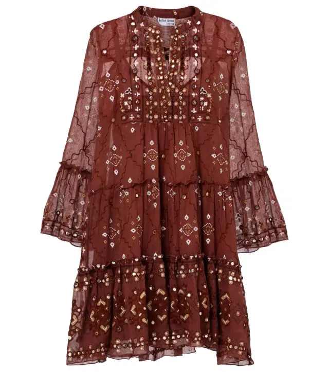 JULIET DUNN Sequined cotton minidress