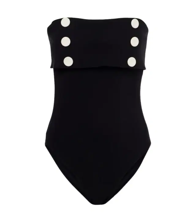 Karla Colletto Embellished strapless swimsuit