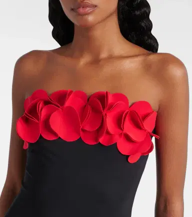 Karla Colletto Floral-appliqué strapless swimsuit | Thumbnail 3