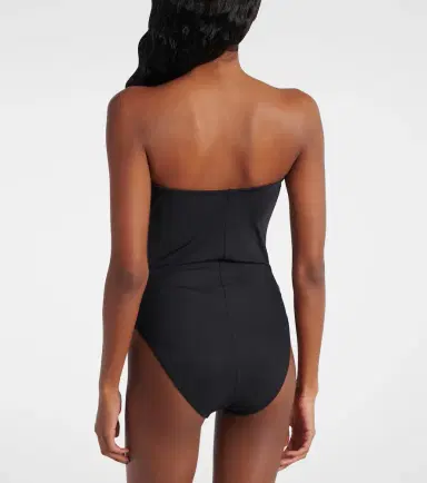 Karla Colletto Floral-appliqué strapless swimsuit | Thumbnail 4