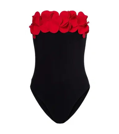 Karla Colletto Floral-appliqué strapless swimsuit | Thumbnail 1