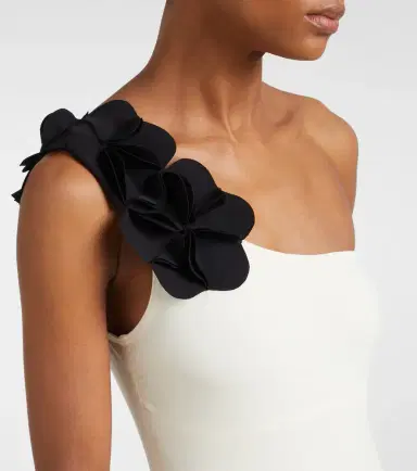 Karla Colletto Tess floral-appliqué one-shoulder swimsuit | Thumbnail 5