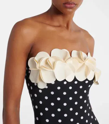 Karla Colletto Floral-appliqué polka-dot swimsuit | Thumbnail 2