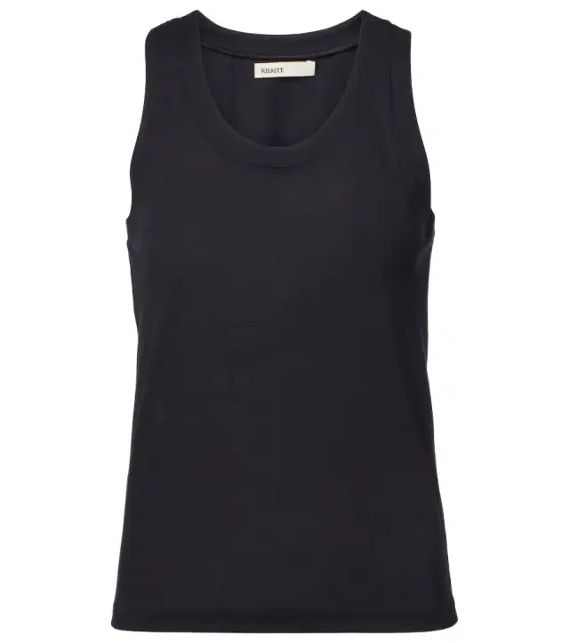 Cotton-blend jersey tank top