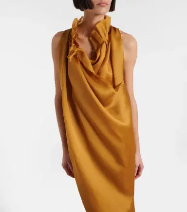 Khaite Meryl draped silk maxi dress | Thumbnail 3 Khaite Meryl draped silk maxi dress | Thumbnail 3