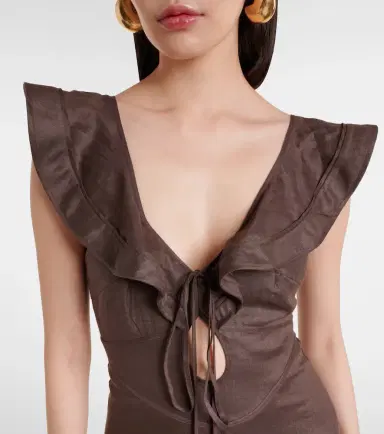 Zimmermann Rhiannon ruffled linen midi dress | Thumbnail 3