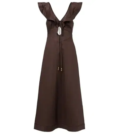 Zimmermann Rhiannon ruffled linen midi dress | Thumbnail 1