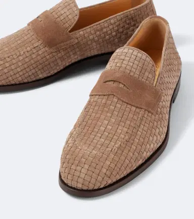 Brunello Cucinelli Woven suede penny loafers | Thumbnail 3 Brunello Cucinelli Woven suede penny loafers | Thumbnail 3