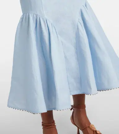 Zimmermann Rhiannon linen midi skirt | Thumbnail 3 Zimmermann Rhiannon linen midi skirt | Thumbnail 3