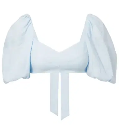 Zimmermann Rhiannon puff-sleeve linen crop top | Thumbnail 1 Zimmermann Rhiannon puff-sleeve linen crop top | Thumbnail 1