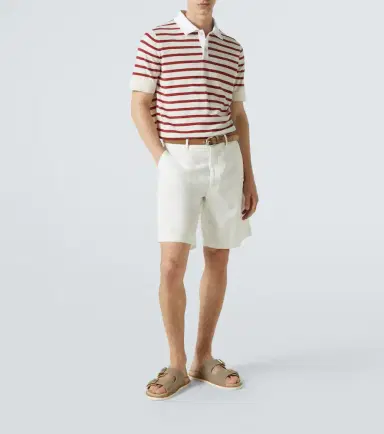 Brunello Cucinelli Striped cotton polo shirt | Thumbnail 2