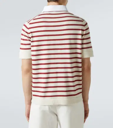 Brunello Cucinelli Striped cotton polo shirt | Thumbnail 3