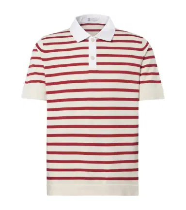 Brunello Cucinelli Striped cotton polo shirt | Thumbnail 1