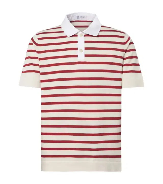 Striped cotton polo shirt