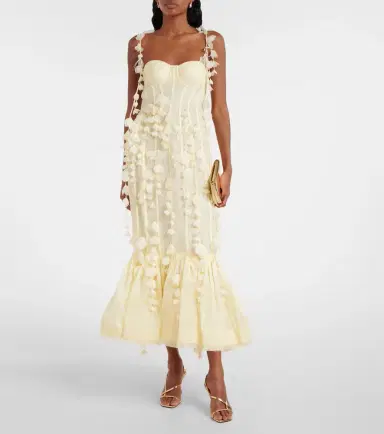 Zimmermann Dawning linen and silk midi dress | Thumbnail 4 Zimmermann Dawning linen and silk midi dress | Thumbnail 4