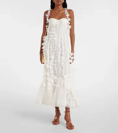 Zimmermann Dawning linen and silk midi dress | Thumbnail 2 Zimmermann Dawning linen and silk midi dress | Thumbnail 2