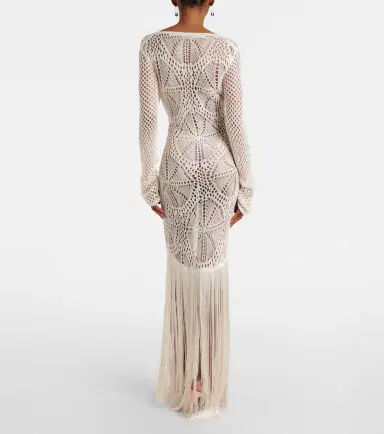 Stella McCartney Fringed crochet maxi dress | Thumbnail 3