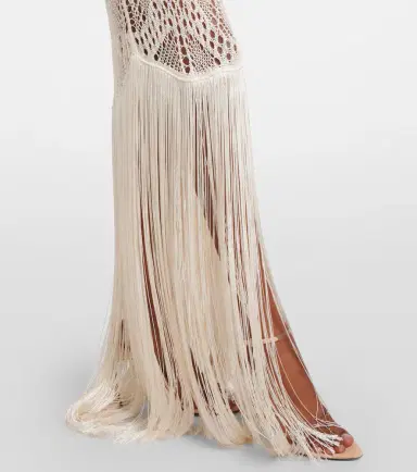 Stella McCartney Fringed crochet maxi dress | Thumbnail 5