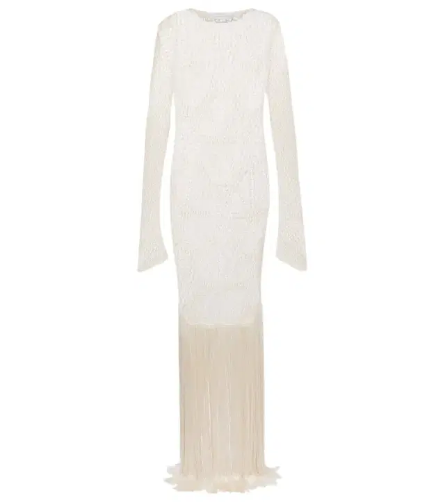 Stella McCartney Fringed crochet maxi dress