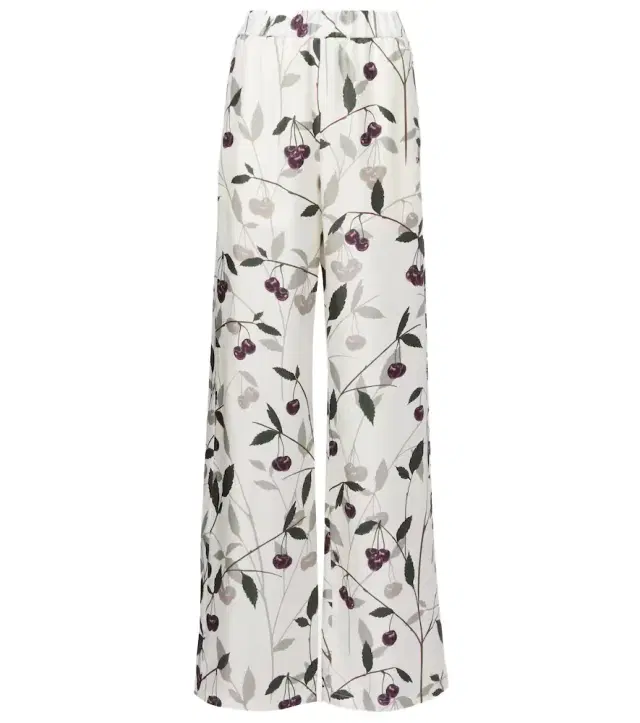 Stella McCartney Printed silk twill wide-leg pants