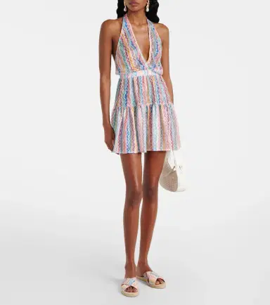 Missoni Zigzag sheer halterneck minidress | Thumbnail 4