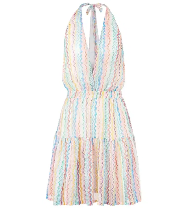 Missoni Zigzag sheer halterneck minidress