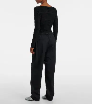 Proenza Schouler White Label Barret cotton-blend poplin wide-leg pants | Thumbnail 4