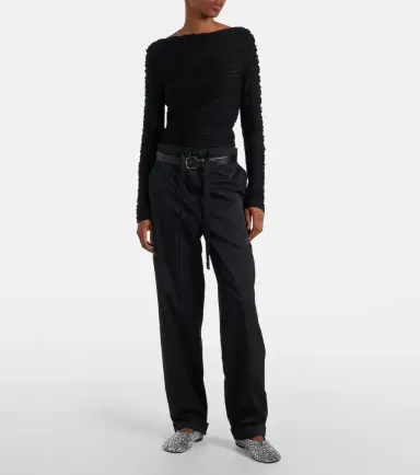 Proenza Schouler White Label Barret cotton-blend poplin wide-leg pants | Thumbnail 6