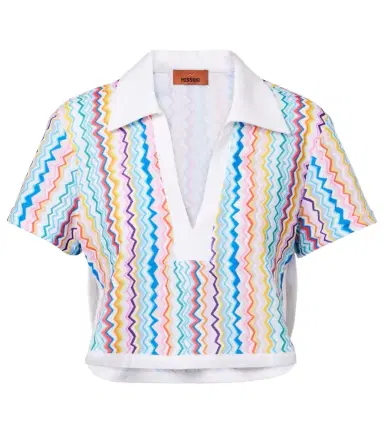 Missoni Zigzag printed terry jersey crop top | Thumbnail 1
