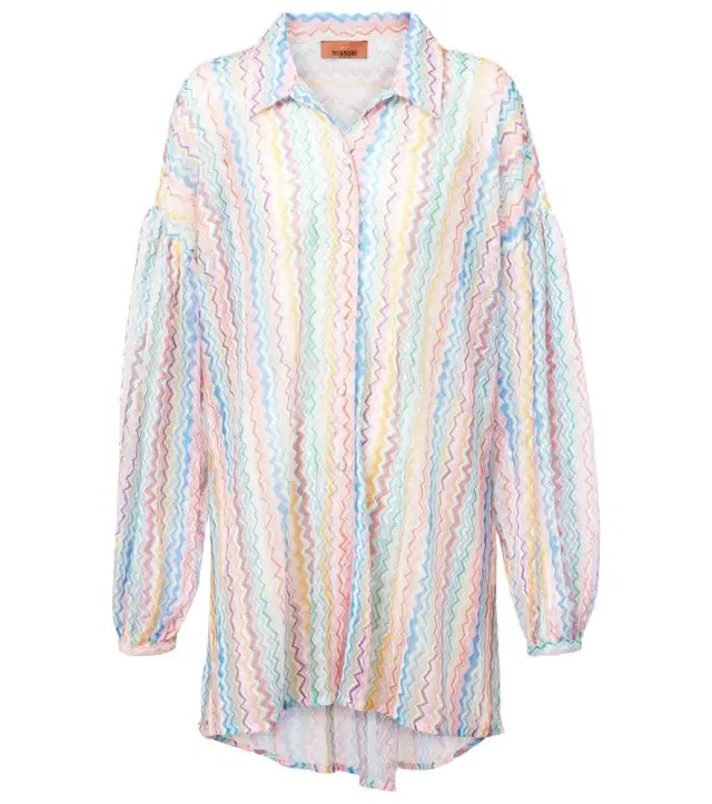 Zigzag sheer oversized shirt