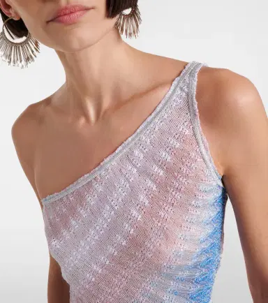 Missoni Wave cropped one-shoulder top | Thumbnail 4