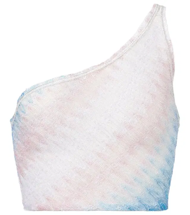 Missoni Wave cropped one-shoulder top