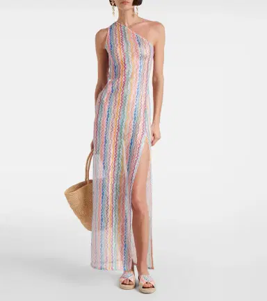 Missoni Zigzag sheer one-shoulder maxi dress | Thumbnail 5
