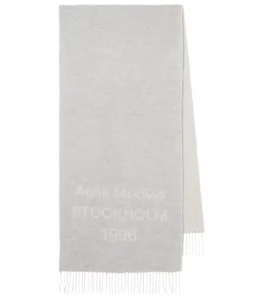 Acne Studios Fringed logo wool jacquard scarf | Thumbnail 1