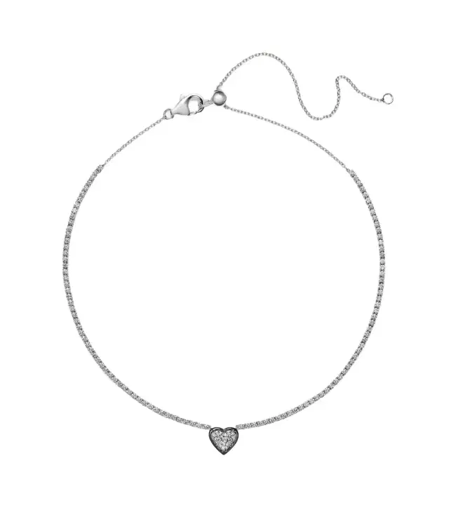 Kamyen Heart 18kt white gold choker with diamonds