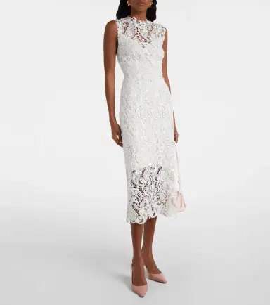 Monique Lhuillier Lace midi dress | Thumbnail 3